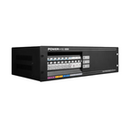 Powerwise 3-phase 6 x 20A circuit breaker panel with Power Amps display, 3RU rack-mounted electrical equipment.