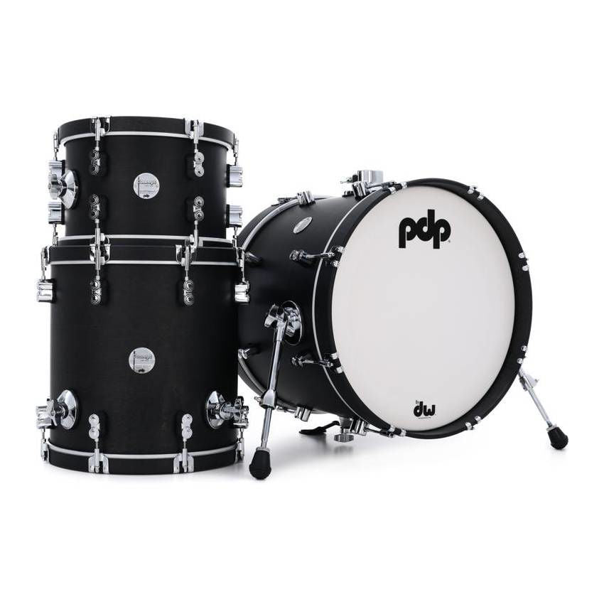 PDP Concept Series Classic Maple Bop Kit in Ebony with Ebony Wood Hoops