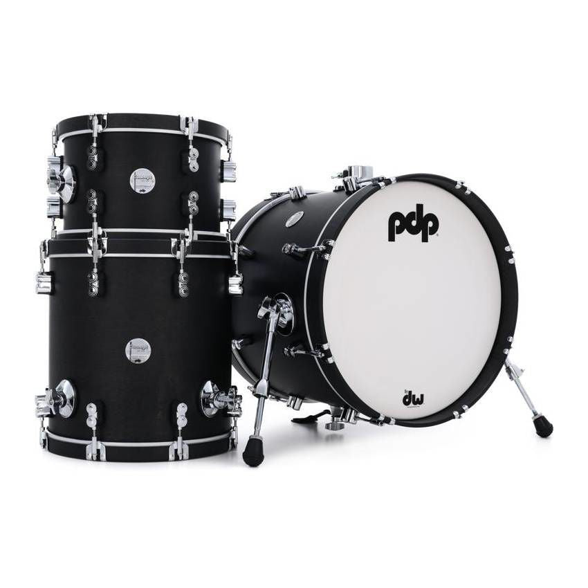 PDP Concept Series Classic Maple Bop Kit in Ebony with Ebony Wood Hoops