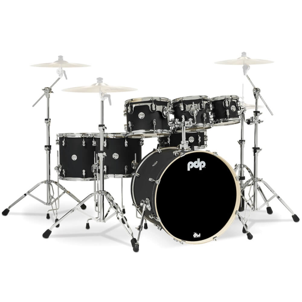 PDP Concept Maple 22/8/10/12/14/16+14S 7pc Drum Shell Pack - Satin Black