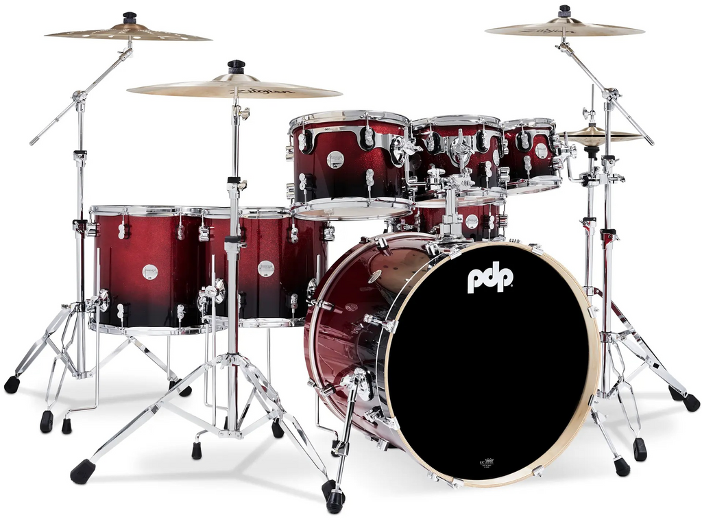 PDP Concept Maple Series 22inch 7-Piece Drum Kit in Red/Black