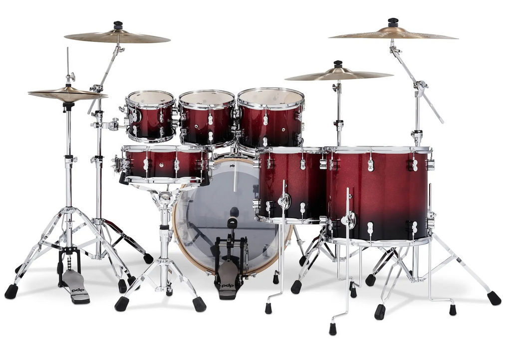 PDP Concept Maple Series 22inch 7-Piece Drum Kit in Red/Black