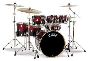 PDP Concept Maple Series 22inch 7-Piece Drum Kit in Red to Black Fade