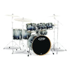 PDP Concept Maple Series 7-Piece Drum Kit with 22 Inch Bass Drum - Silver to Black Fade