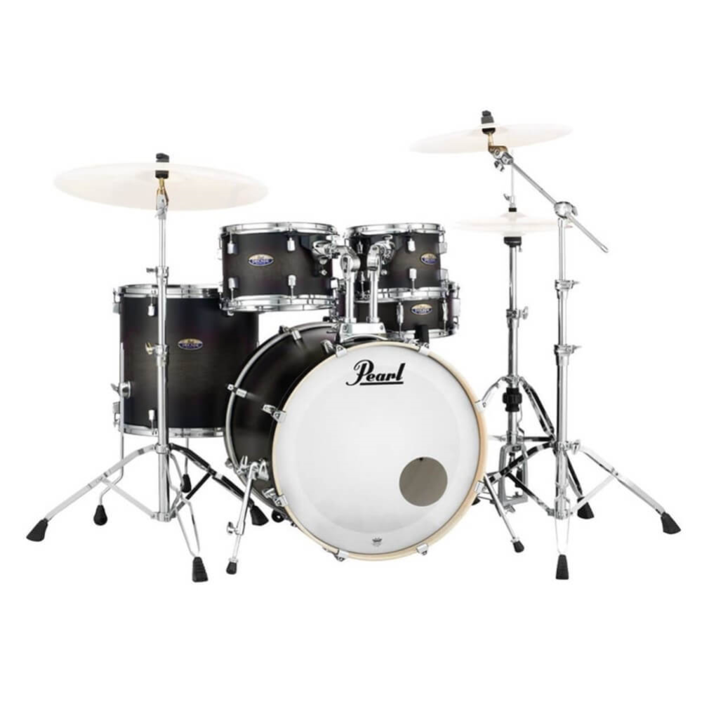 Pearl Decade Maple Fusion Plus 22/10/12/16+14S 5Pce Drum Kit with Hardware - Satin Black Burst