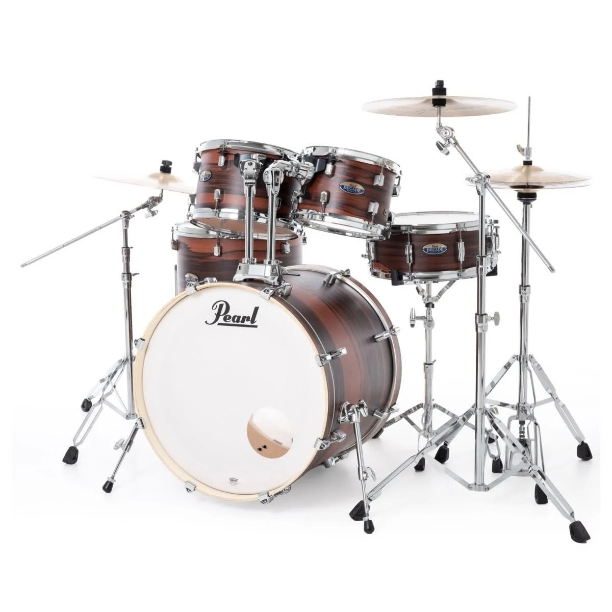Pearl Decade Maple 5pce Fusion Plus Ltd Ed Drum kit in Matte Dark Walnut with 930 H/W Pack