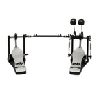 PDP 800 Series Double Drum Pedal for bass drums, featuring dual pedals with metal footplates and adjustable tension.