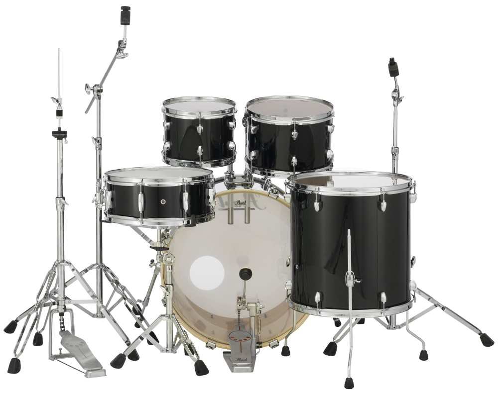 Pearl Export Fusion 22/10/12/14+14S Drum Shell Pack with Hardware - Jet Black