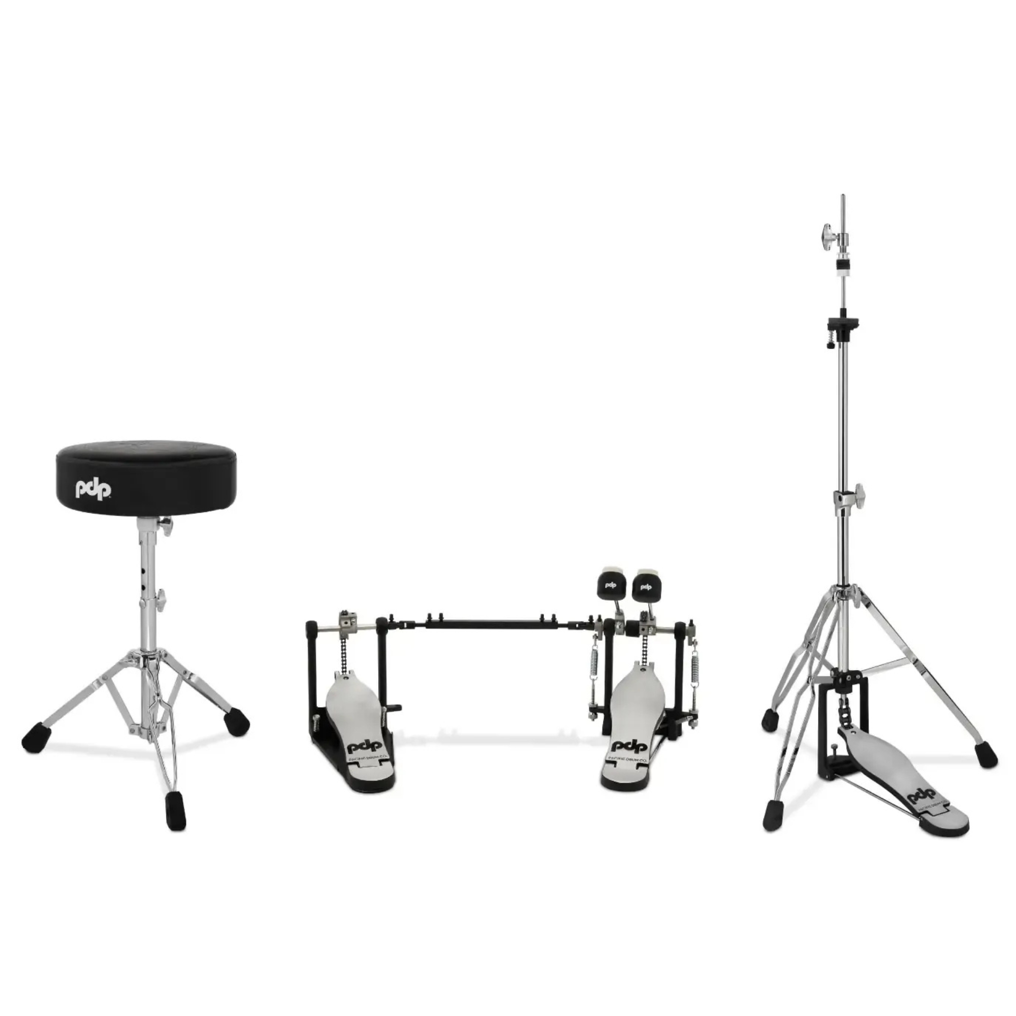 PDP 700 3pc Hardware Pack (Double Pedal, 3-leg HH Stand & Stool)
