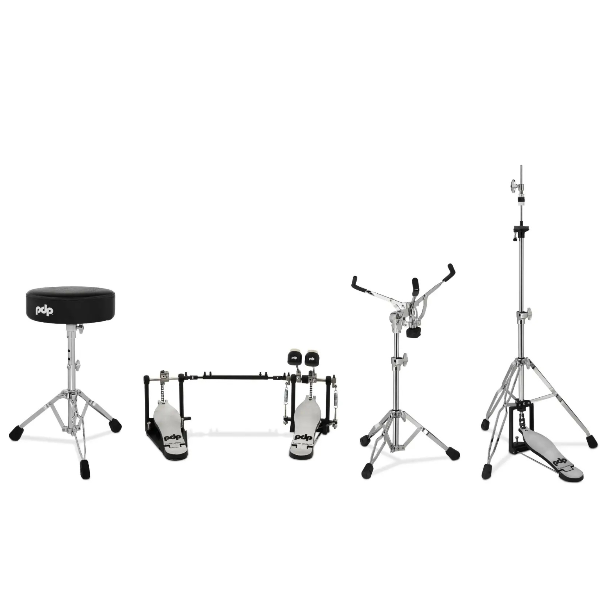 PDP 700 4pc Hardware Pack (Double Pedal, 3-leg HH Stand, SN Stand & Stool)