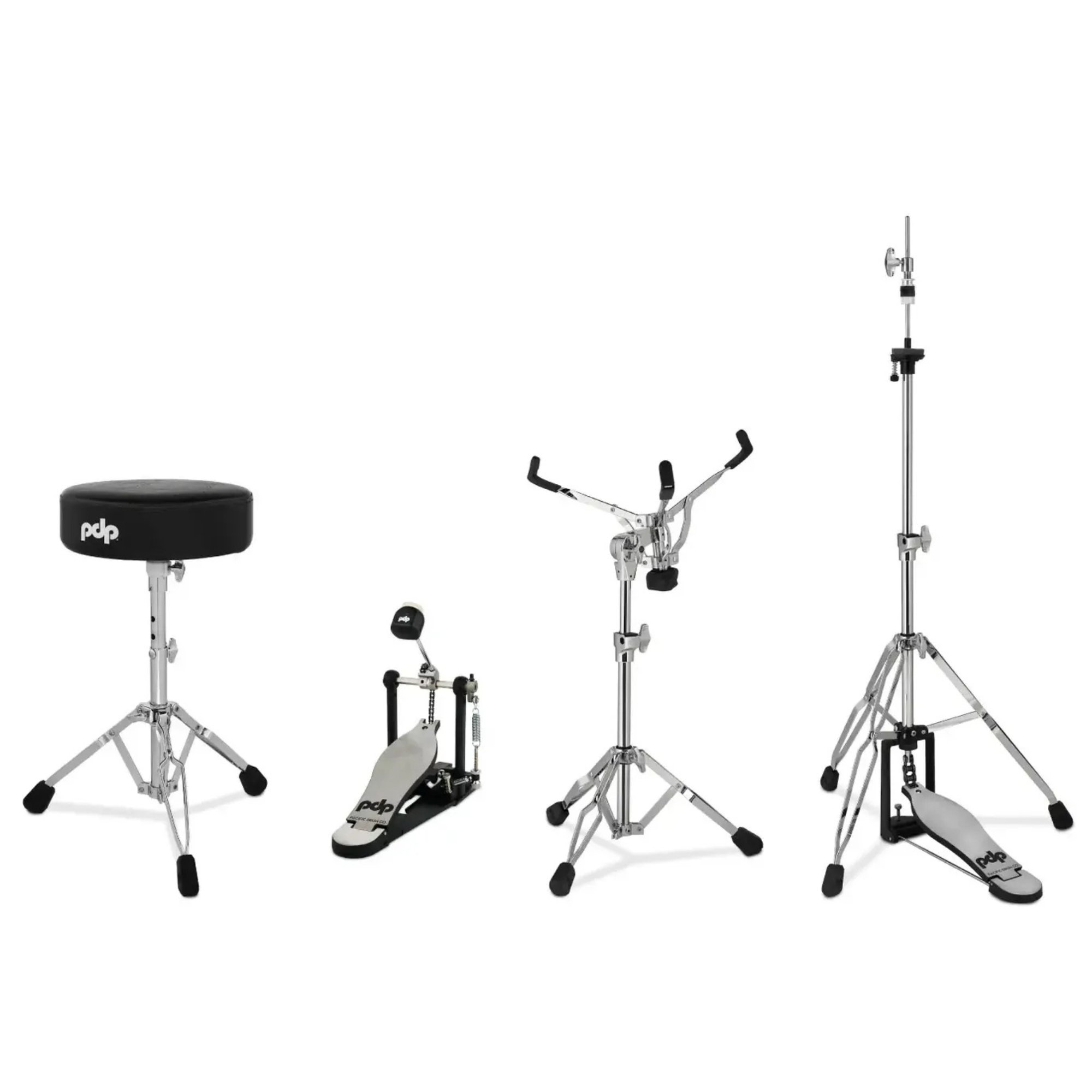 PDP 700 4pc Hardware Pack (Single Pedal, 3-leg HH Stand, SN Stand & Stool)