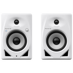 Pioneer DM-50D-BT-W white 5-inch studio monitor speakers with Bluetooth, showcasing sleek design and compact size.