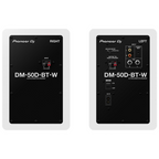 Pioneer DM-50D-BT-W studio monitor speakers in white, showcasing a sleek design and Bluetooth connectivity.