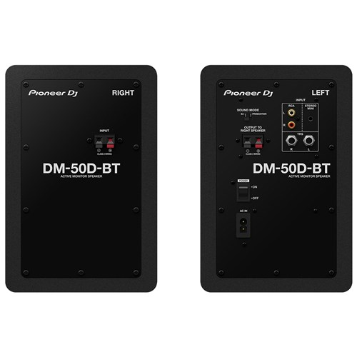 Pioneer DJ DM-50D-BT 5 inch Studio Monitor Speakers with Bluetooth in Black - Pair