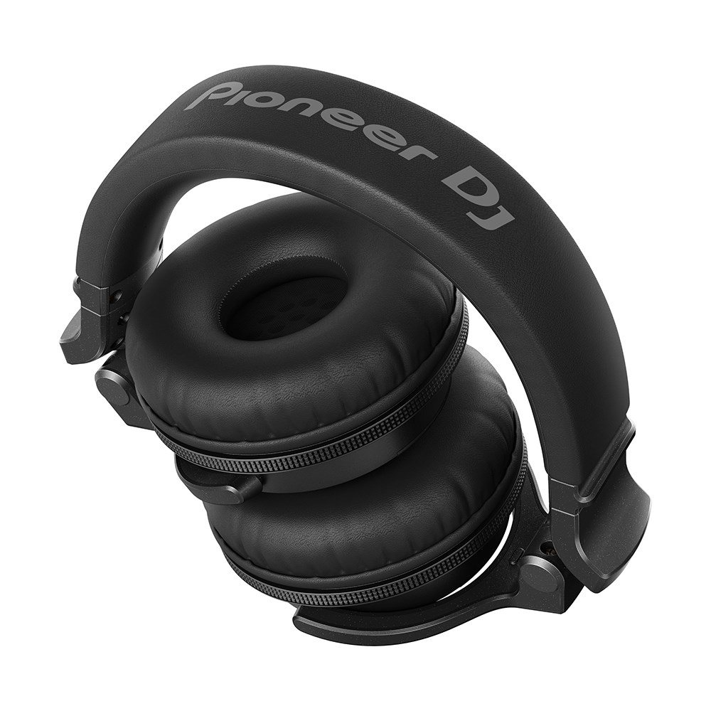 Pioneer HDJ-CUE1BT-K black Bluetooth monitoring headphones with cushioned ear pads and adjustable headband.