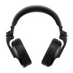 Pioneer HDJ-X5 over-ear DJ headphones in black, showcasing cushioned ear pads and adjustable headband design.