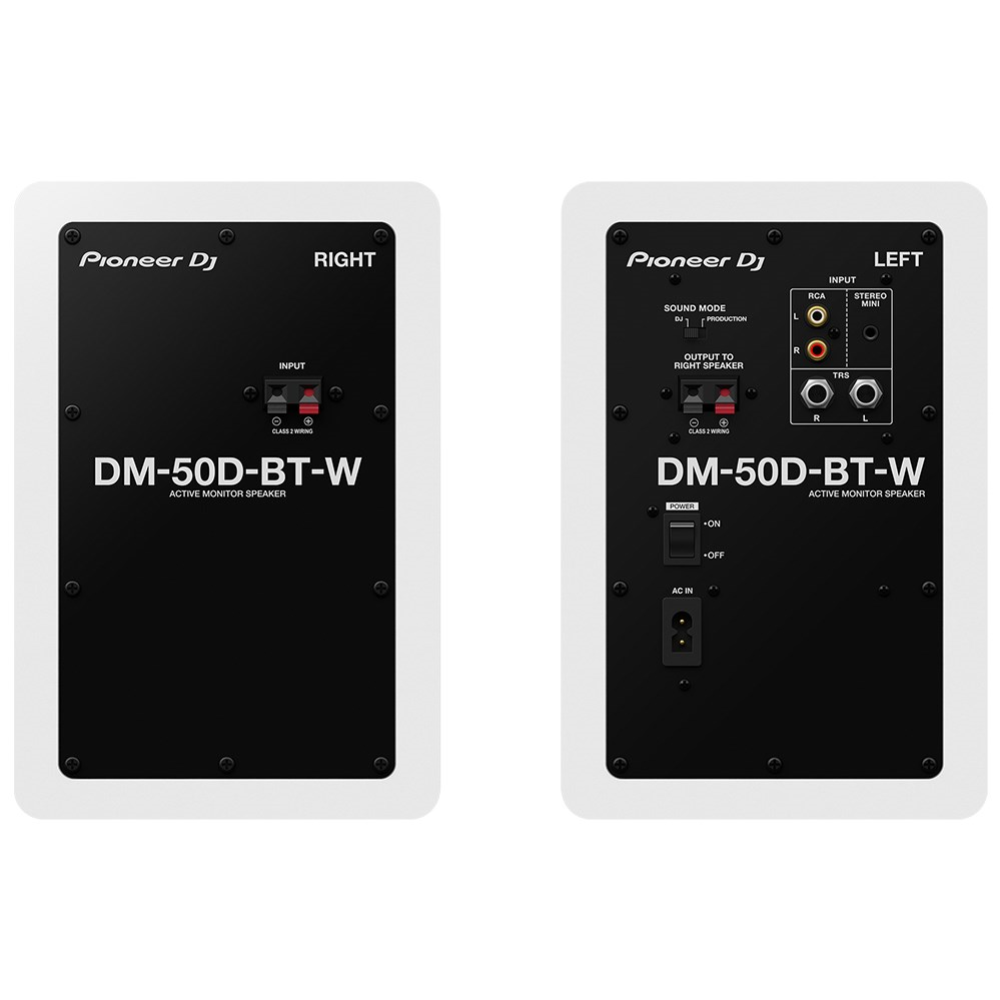 Pioneer DM-50D-BT-W 5 inch Studio Monitors Speakers with Bluetooth in White - Pair