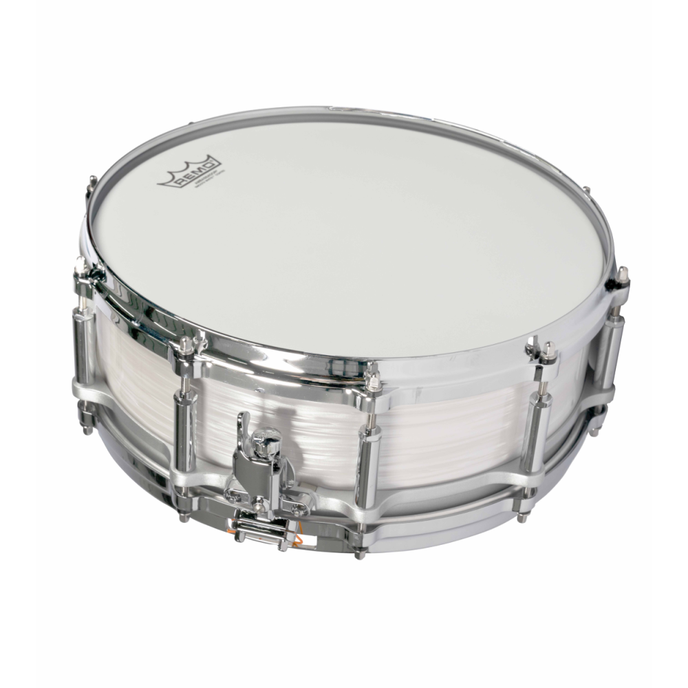Pearl 75th Ann Phenolic 14 x 5 Free Floating Snare Drum in Pearl White Oyster