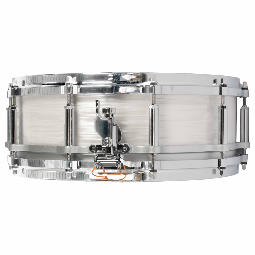 Pearl 75th Ann Phenolic 14 x 5 Free Floating Snare Drum in Pearl White Oyster