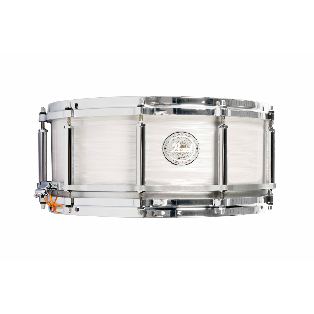 Pearl 75th Anniversary Phenolic Free Floating 14 x 6.5 Snare Drum in Pearl White Oyster