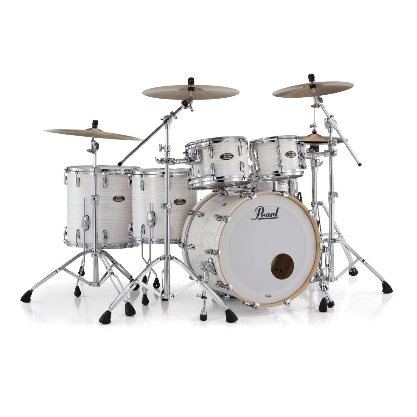 Pearl Masters Maple Gum 4-Piece Shell Pack in Hand Painted Silver White Swirl