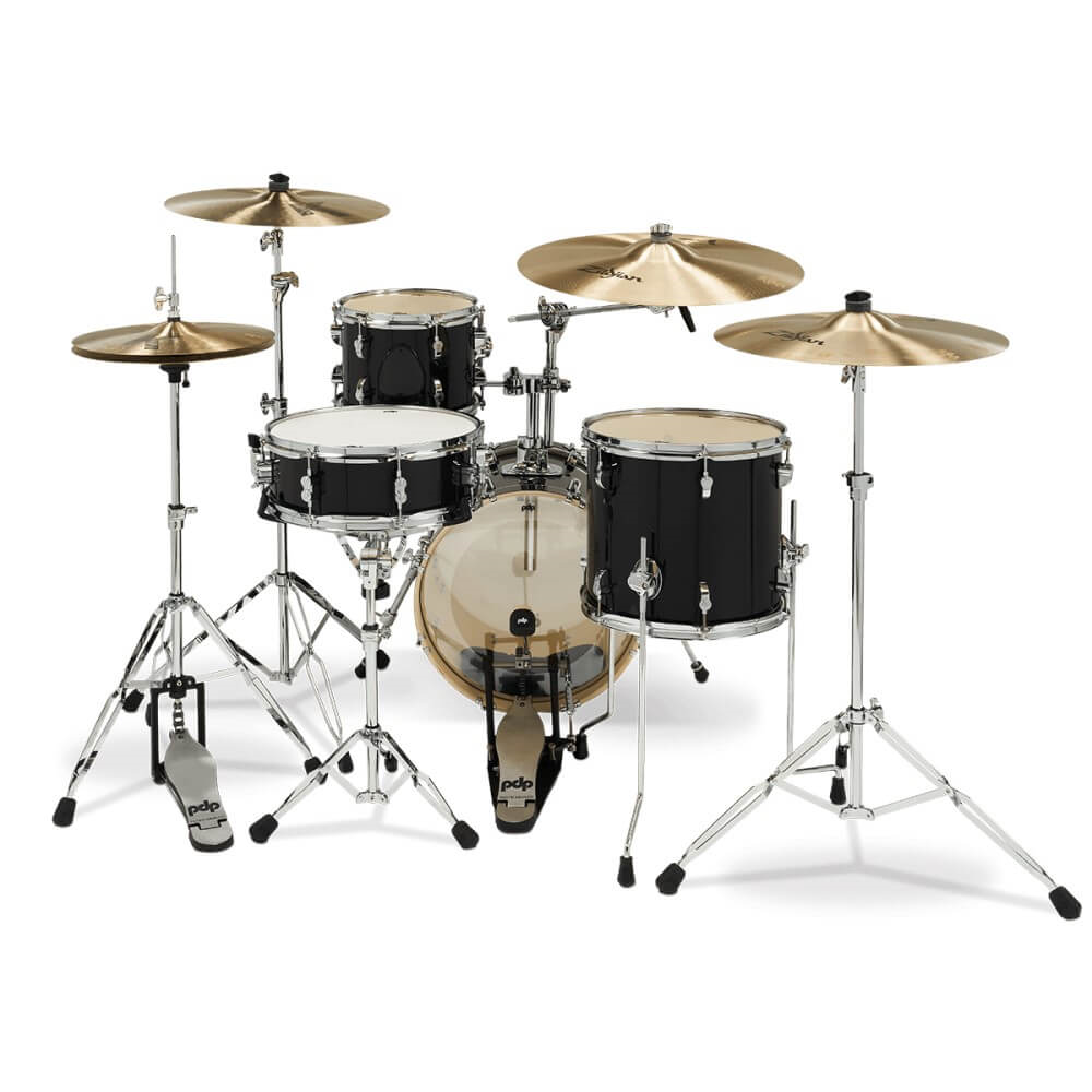 PDP New Yorker 14/8/12+14S 4pc Drum Kit Shell Pack - Black Onyx Sparkle