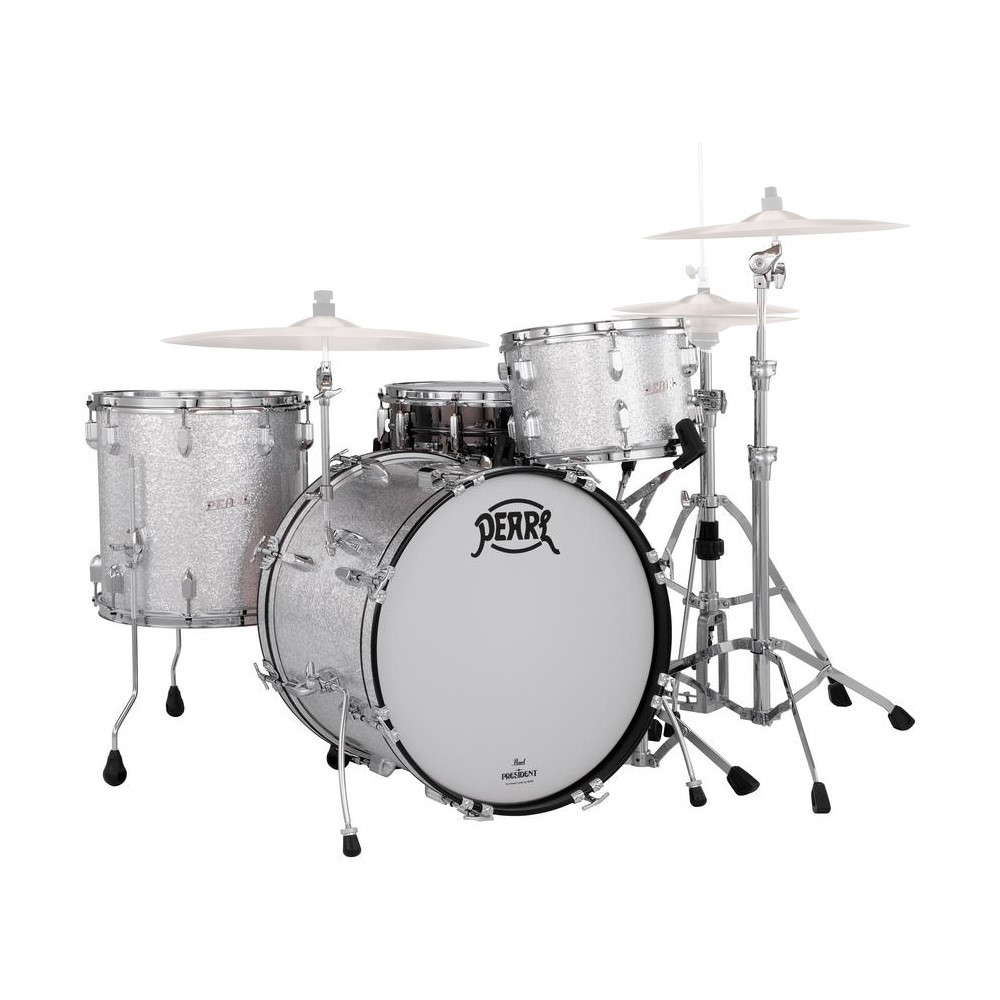 Pearl Limited Edition 75th Anniversary President Series Deluxe 22/13/16 3pc Drum Shell Pack - Silver Sparkle