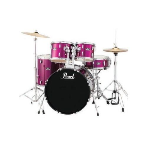 Pearl Roadshow 22 Fusion Plus Drum Kit with Hardware and Cymbals - Pink Metallic