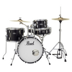 Pearl Roadshow 18" 4 pc Drum Kit w HW & Cymbals - Jet Black