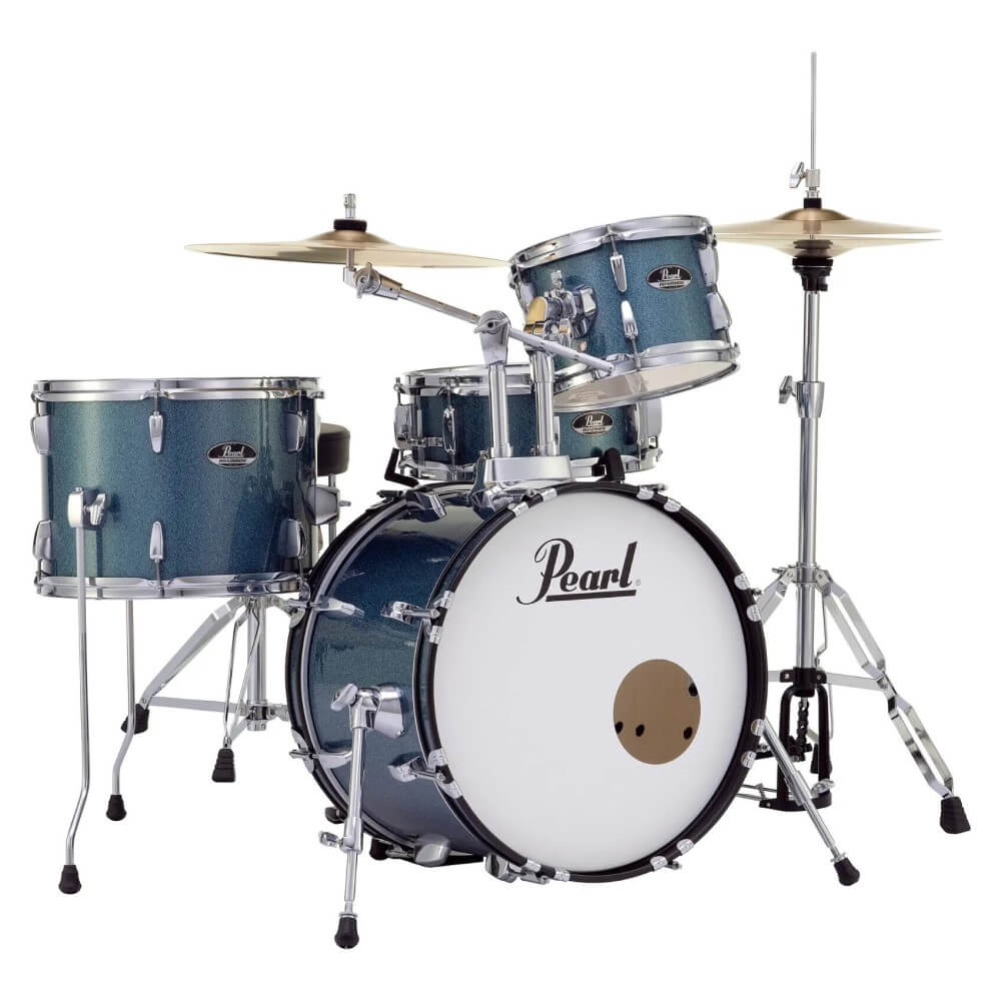 Pearl Roadshow 18 4 Piece Drum Kit with Hardware and Cymbals - Aqua Blue Glitter