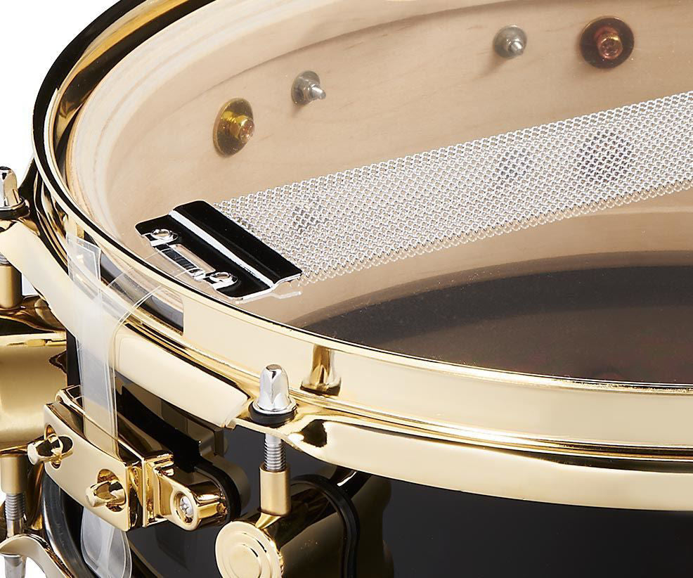 PDP Eric Hernandez Signature 14 x4 in 6ply Maple Snare Drum in Piano Black Lacquer with Gold Hardware