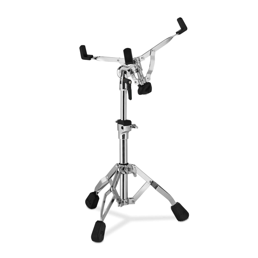 PDP 800 Series medium-weight snare drum stand with adjustable height and sturdy metal construction for secure drum support.