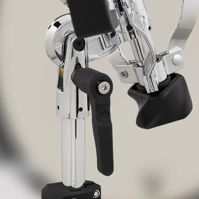 PDP 800 Series medium-weight snare drum stand with adjustable height and sturdy metal construction for secure drum placement.