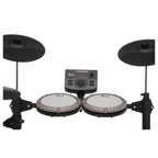 Pearl eRoadshow complete electronic drum kit with drum pads, cymbals, and control module for a versatile drumming experience.
