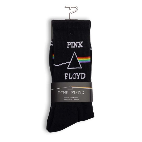 Perris Licensed Pink Floyd Dark Side of the Moon Large Crew Socks in Black-1 Pair