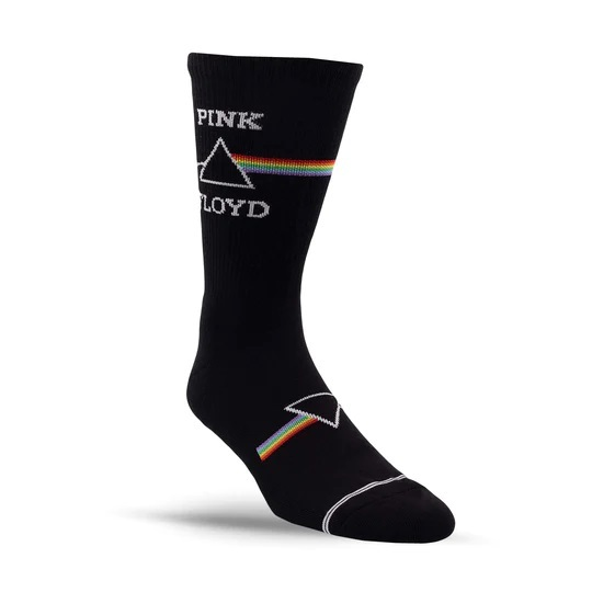 Perris Licensed Pink Floyd Dark Side of the Moon Large Crew Socks in Black-1 Pair