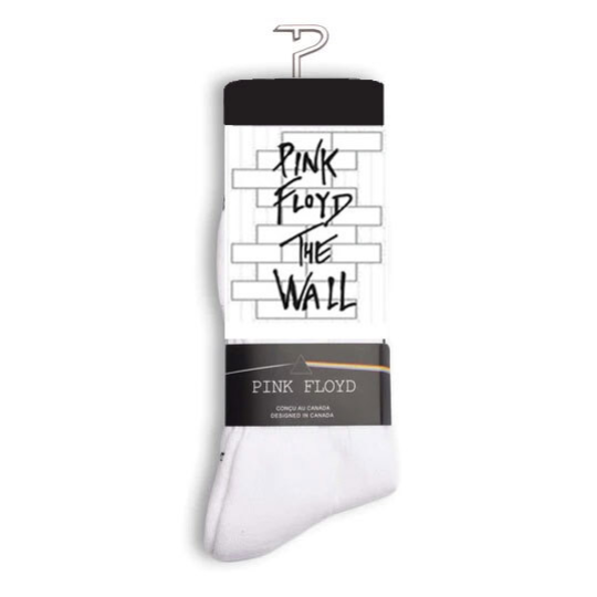 Perris Licensed Pink FloydThe Wall Large Crew Socks in White-1 Pair