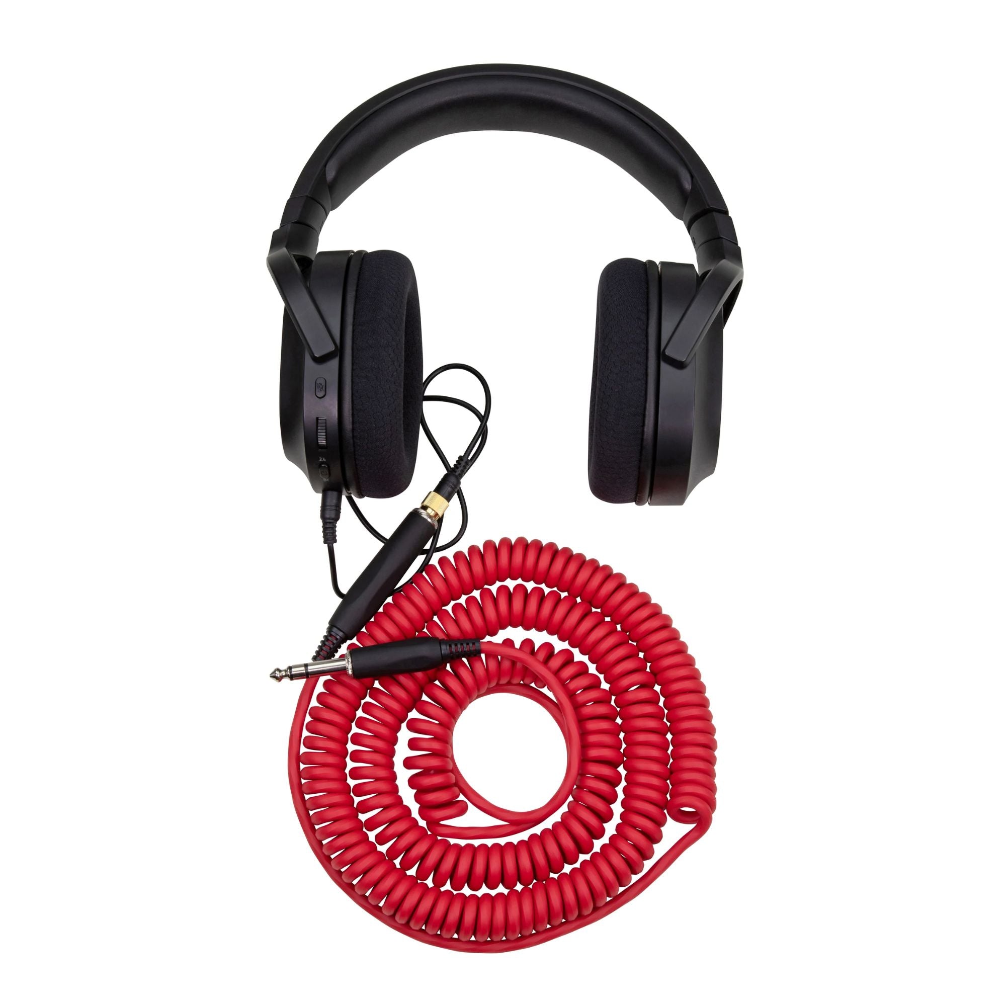 Pighog Hex Series Coiled Headphone Ext. Cable 1/4 (25ft) - Candy Apple Red