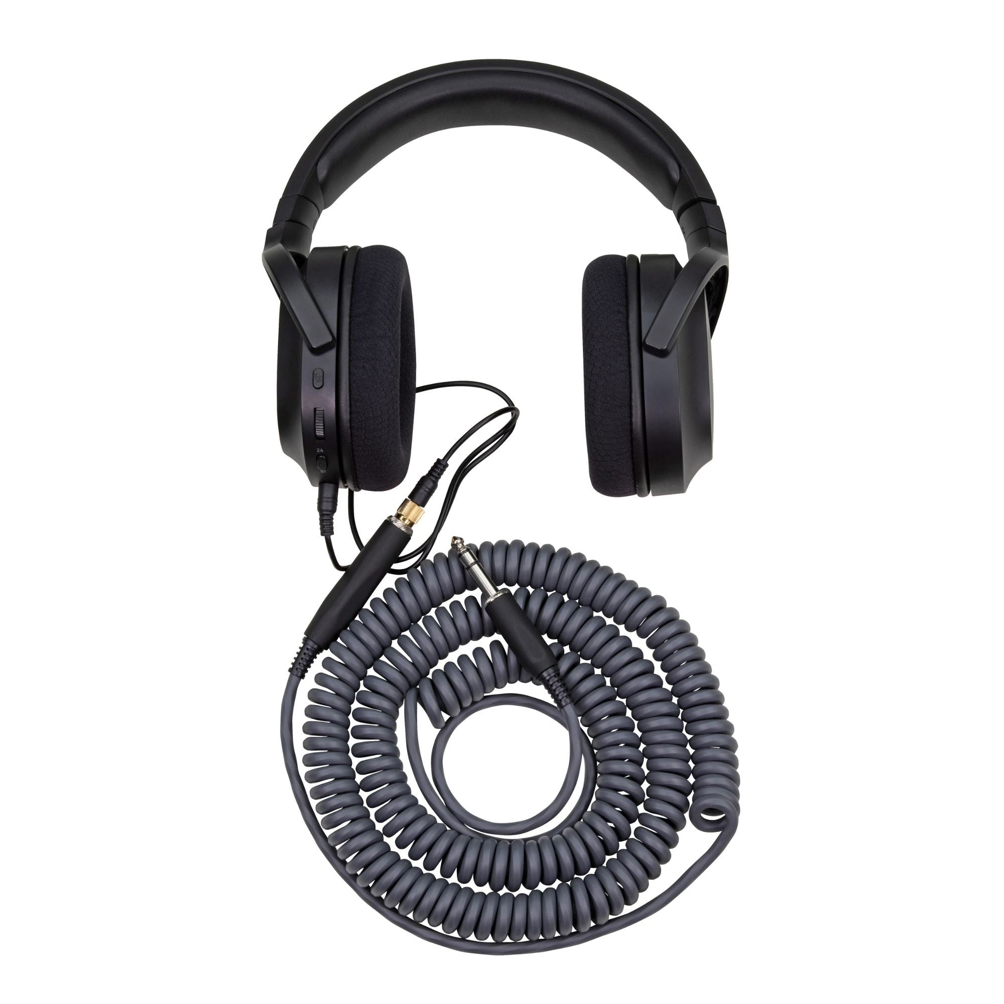 Pighog Hex Series Coiled Headphone Ext. Cable 1/4" (25ft) - Charcoal Grey