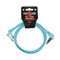 PigHog Lil' Pigs Low Profile 3ft patch cables (2pk) - Daphne Blue