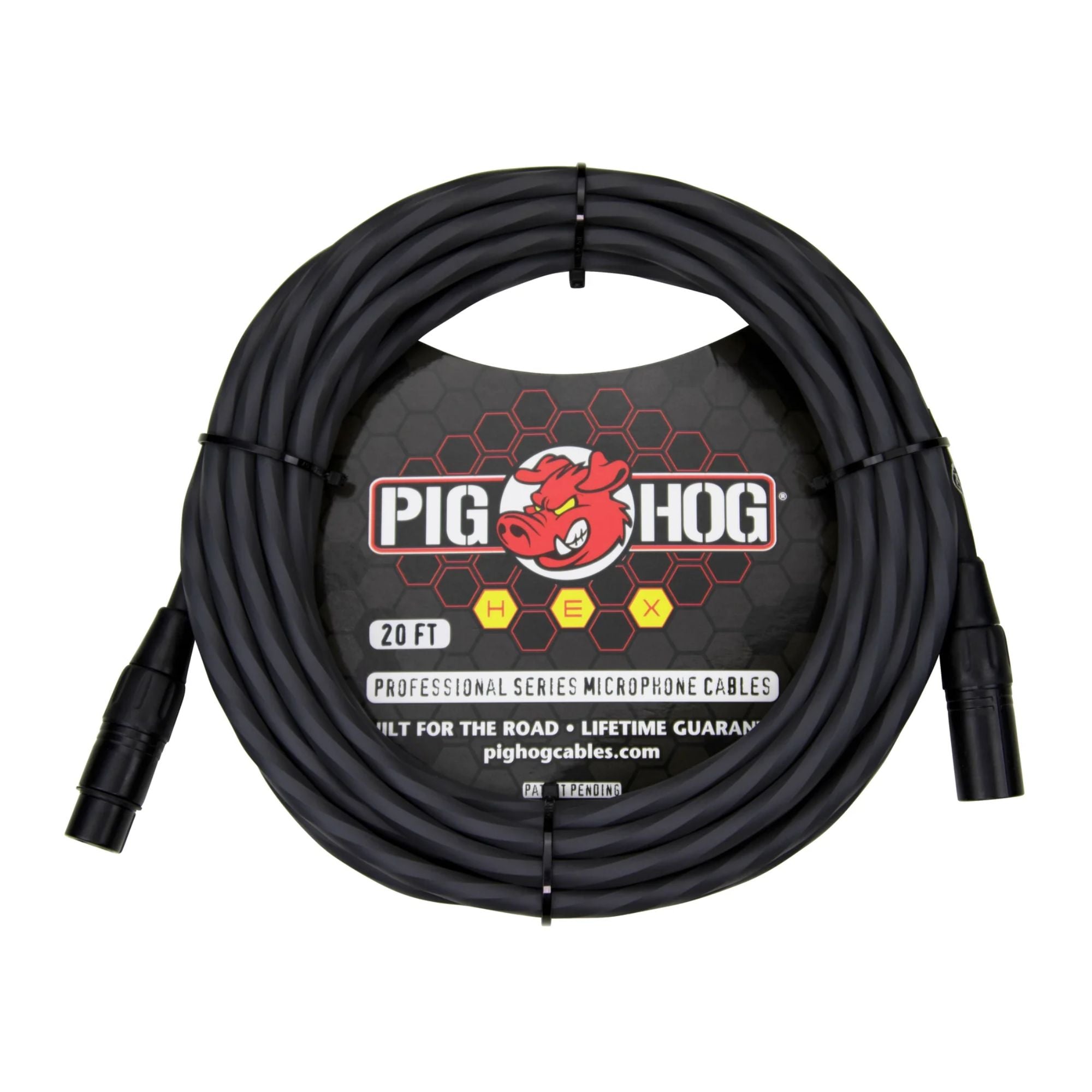 Pig Hog Hex Series Mic Cable, 20ft - Grey
