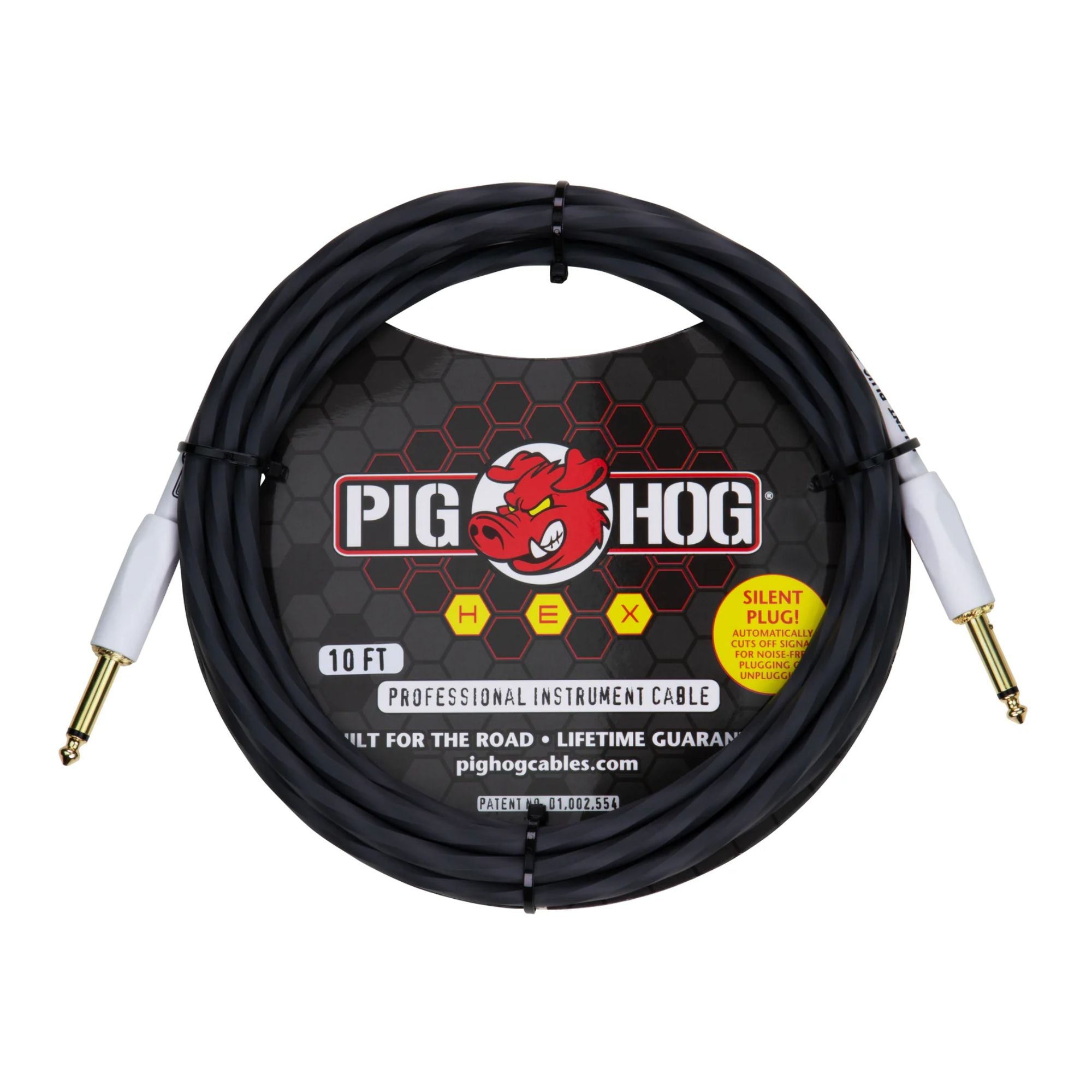 Pighog Hex Series Silent Instrument Cable (10ft) - Grey