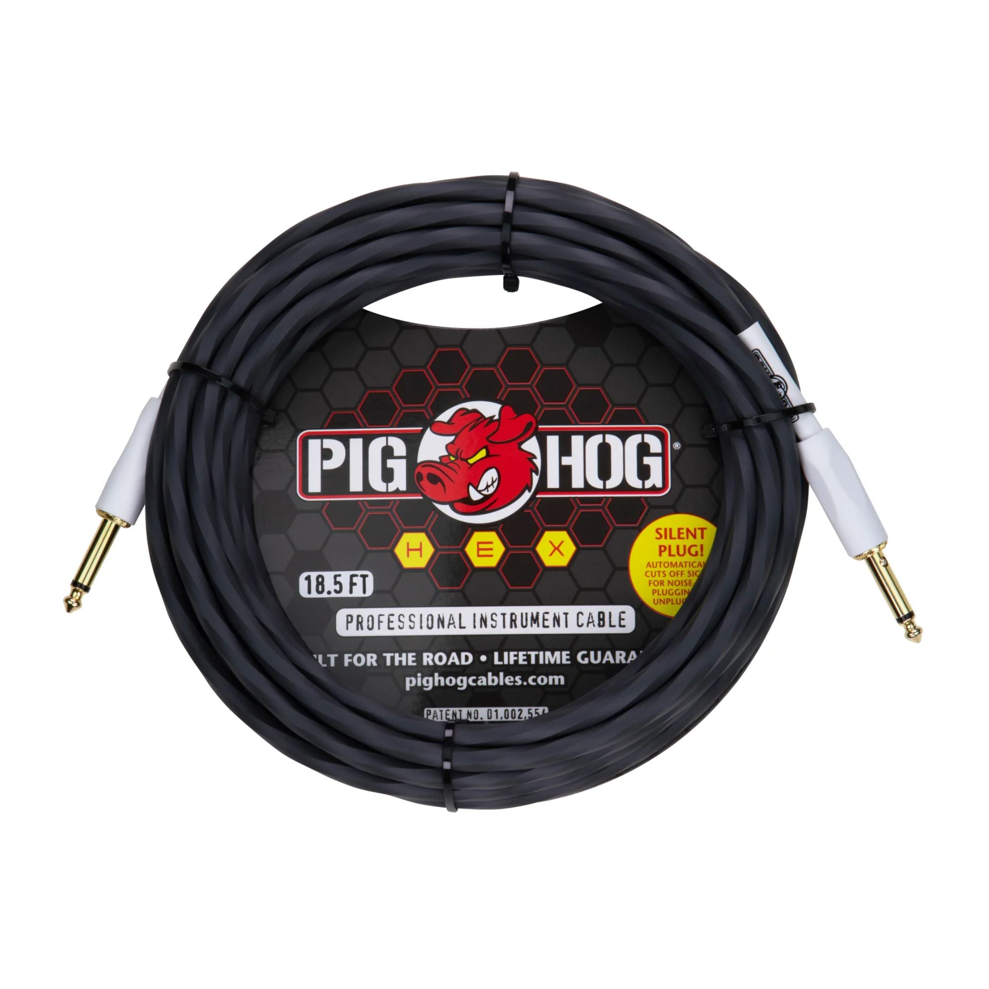 Pighog Hex Series Silent Instrument Cable (18.6ft) - Grey