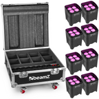 Beamz Pro BBP54 Bundle with 8x Lights and Flight Case