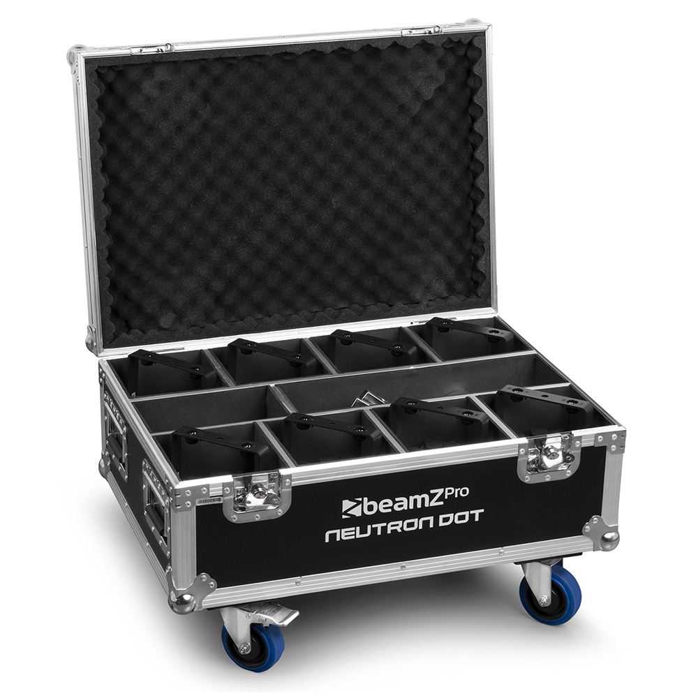 Beamz PRO Neutron DOT 2-in-1 LED Blinder 8-Pack with Flightcase