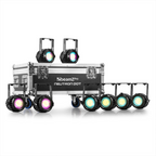 Beamz PRO Neutron DOT 2-in-1 LED Blinder 8-Pack with Flightcase