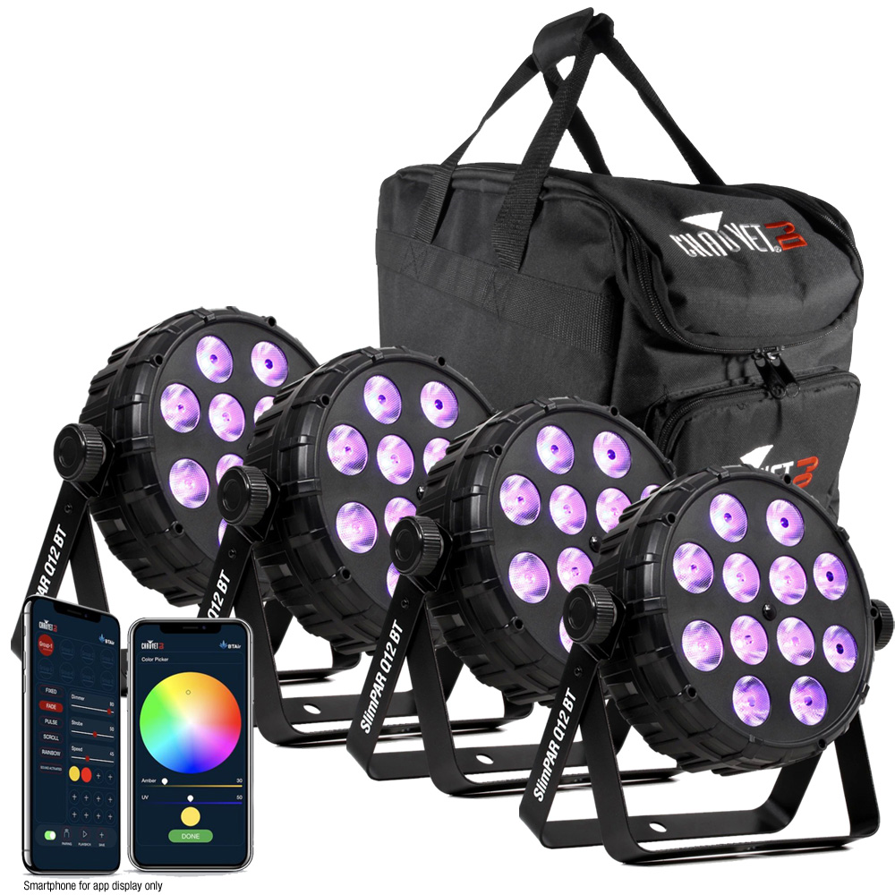 Chauvet DJ Slimpar Q12 BT Pack LED Par Can Bundle