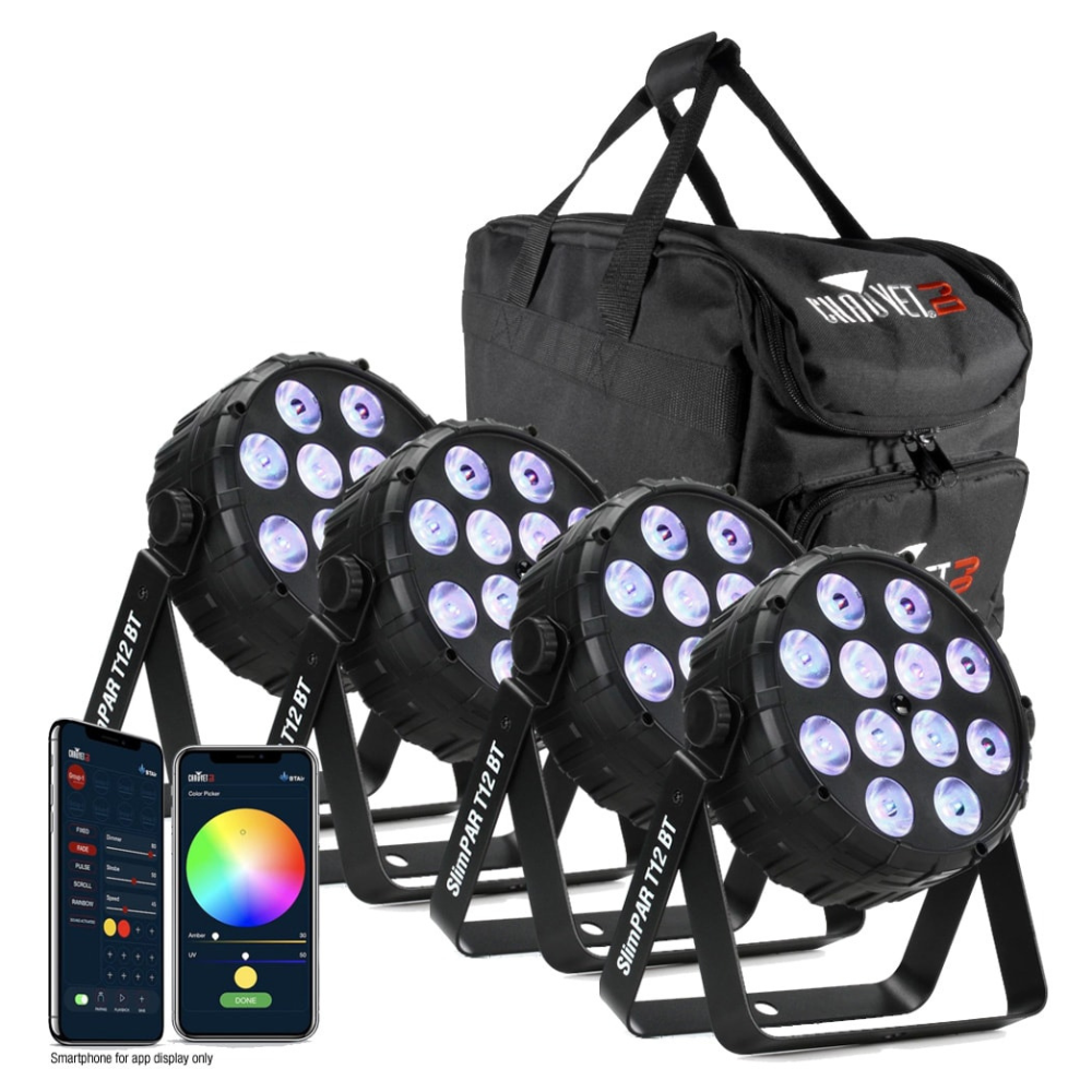 Chauvet DJ Slimpar T12 BT Pack LED Par Can Bundle