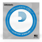 D'Addario 016 single plain electric guitar string shown on a white background.