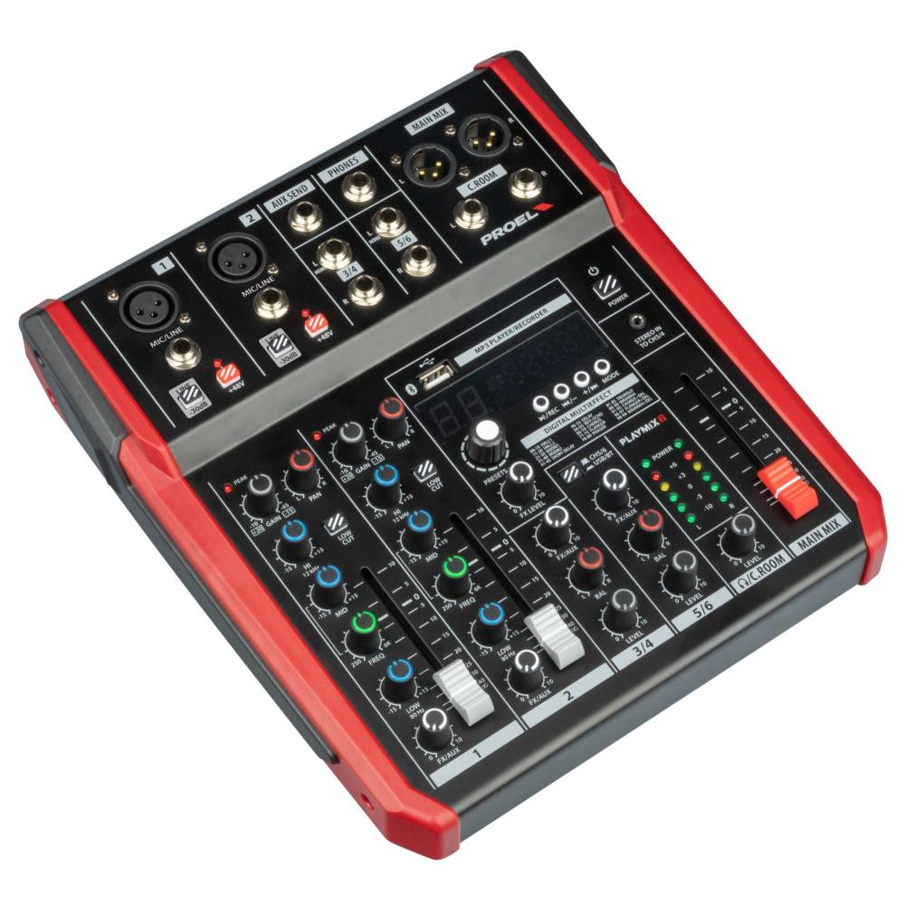 Proel PLAYMIX6 Compact 6-channel mixer with DSP and USB/BT interface